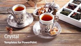  Presentation with black tea - Amazing presentation theme having black tea in cups backdrop and a violet colored foreground