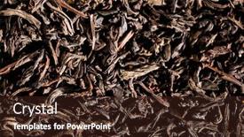  Presentation with black tea - Presentation design with black-tea-leaf-close-up background and a wine colored foreground