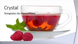  Presentation with black tea - Audience pleasing theme consisting of black tea mint and raspberry backdrop and a  colored foreground
