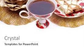  Presentation with black tea - Slide deck with black-tea-with-caramel-cookies and a  colored foreground