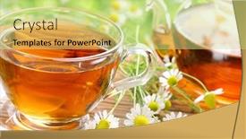  Presentation with black tea - Audience pleasing slides consisting of black-tea-with-fresh-herbs backdrop and a yellow colored foreground