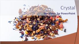  Presentation with black tea - PPT layouts with black-tea-with-fruits background and a sky blue colored foreground