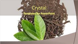  Presentation with tea leaves - Presentation theme having black-tea-with-leaves-isolated background and a tawny brown colored foreground