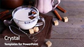  Presentation with milk tea - PPT layouts featuring black tea with milk background and a tawny brown colored foreground