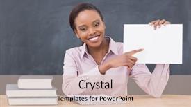  Presentation with black teacher - Cool new presentation with black teacher holding a blank backdrop and a  colored foreground