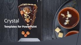  Presentation with black tea - Presentation theme consisting of black and wooden background background and a dark gray colored foreground