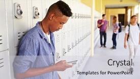  Presentation with wrestling high school - PPT layouts featuring black teens - male high school student background and a light gray colored foreground