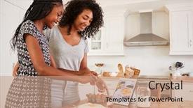  Presentation with black girls - Slide set consisting of black teens - teenage girls following recipe background and a coral colored foreground