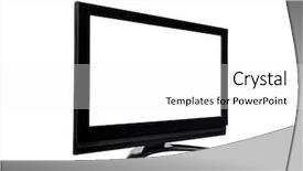  Presentation with television - PPT layouts featuring black television isolated on white background and a white colored foreground