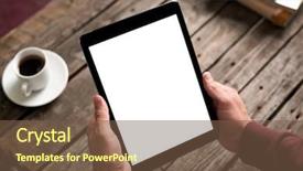  Presentation with computer vision abstract digital eye - Amazing theme having black template - man holds digital tablet computer backdrop and a tawny brown colored foreground