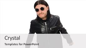  Presentation with angry teen - PPT theme featuring black thug - aggressive angry man isolated background and a white colored foreground