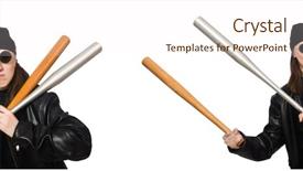  Presentation with hooligan - Beautiful presentation featuring black thug - woman hooligan isolated backdrop and a cream colored foreground