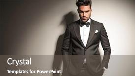  Presentation with holding hands - Beautiful PPT theme featuring black tie - attractive young business man looking backdrop and a dark gray colored foreground