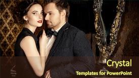  Presentation with apartments - Beautiful slide deck featuring black tie - beautiful man and woman backdrop and a tawny brown colored foreground