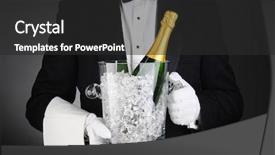  Presentation with sommelier - Presentation design enhanced with black tie - closeup of a sommelier holding background and a dark gray colored foreground
