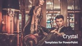  Presentation with formal - PPT layouts consisting of black tie - elegant couple in formal dress background and a dark gray colored foreground