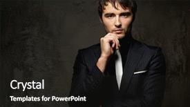  Presentation with black man - Amazing slide deck having black tie - handsome young man backdrop and a dark gray colored foreground