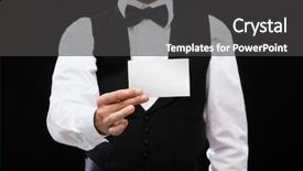  Presentation with magic show - Presentation theme consisting of black tie - magic performance circus casino background and a dark gray colored foreground