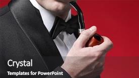  Presentation with pipe - Colorful PPT theme enhanced with black tie - man in tuxedo with smoke backdrop and a dark gray colored foreground