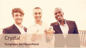  Presentation with well - Slide deck enhanced with black tie - portrait of well dressed men background and a lemonade colored foreground