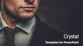  Presentation with well - Cool new PPT theme with black tie - serious well-dressed hispanic man posing backdrop and a dark gray colored foreground