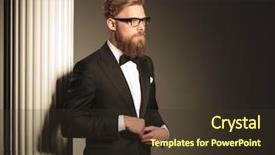  Presentation with elegant business social media - Theme featuring black tie - side view of a young background and a tawny brown colored foreground