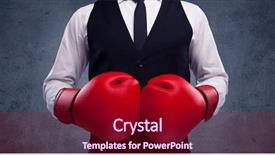  Presentation with red grey - Cool new PPT theme with black tie - well dressed sales person standing backdrop and a crimson colored foreground