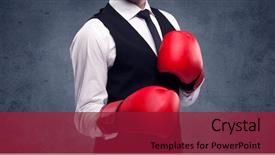  Presentation with red grey - Cool new presentation design with black tie - well dressed sales person standing backdrop and a violet colored foreground