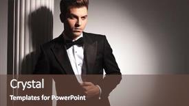  Presentation with elegant - Colorful presentation enhanced with black tie - young elegant business man posing backdrop and a tawny brown colored foreground