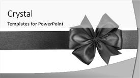  Presentation with festive - Slides with black tie event - festive ribbon bow on white background and a white colored foreground