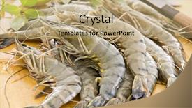  Presentation with prawn - Amazing PPT theme having black tiger prawns backdrop and a coral colored foreground