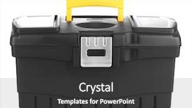  Presentation with white black grafitti - Presentation design with black toolbox isolated on white background and a dark gray colored foreground