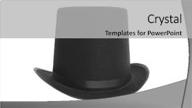  Presentation with top hat - Amazing PPT theme having black top hat backdrop and a light gray colored foreground