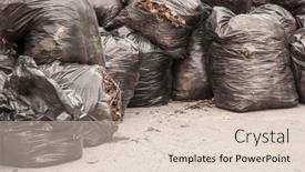  Presentation with plastic bags - Colorful PPT layouts enhanced with black-trash-plastic-bags-full backdrop and a lemonade colored foreground