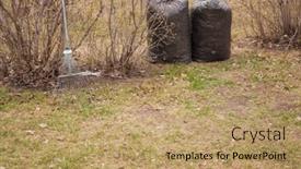  Presentation with bags plastic - Slide deck featuring black-trash-plastic-bags-full background and a coral colored foreground