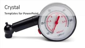  Presentation with tyre - Presentation theme enhanced with black tyre pressure gauge isolated background and a white colored foreground