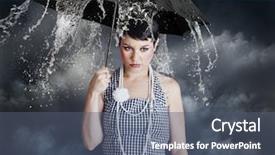  Presentation with black woman at gas station - PPT theme featuring family values dad spends time with his little daughter background and a coral colored foreground