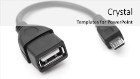  Presentation with black chalkboard vintage blackboard isolated - Presentation theme consisting of black usb otg cable isolated background and a light gray colored foreground