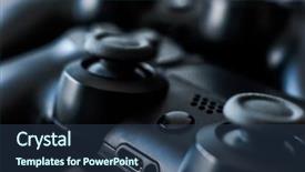  Presentation with video gaming - PPT theme featuring black video games gaming background and a ocean colored foreground
