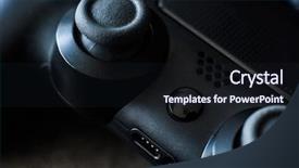  Presentation with video gaming - Presentation theme with black video games gaming background and a wine colored foreground