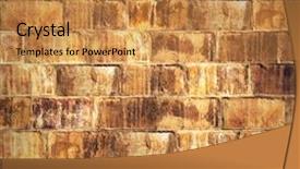  Presentation with old brick wall texture - Slide deck having black vintage - abstract weathered texture of stained background and a gold colored foreground