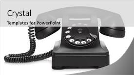  Presentation with old telephone - Presentation design consisting of black vintage - very old telephone 1937 background and a light gray colored foreground