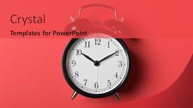  Presentation with vintage clock - Slide set featuring black-vintage-alarm-clock background and a red colored foreground