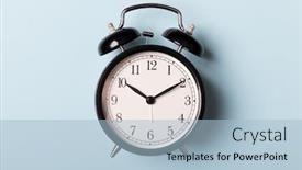  Presentation with vintage clock - PPT theme enhanced with black-vintage-alarm-clock background and a light blue colored foreground