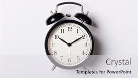  Presentation with vintage clock - Presentation design consisting of black-vintage-alarm-clock background and a light gray colored foreground