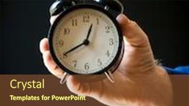  Presentation with vintage clock - Presentation design having black-vintage-alarm-clock background and a tawny brown colored foreground
