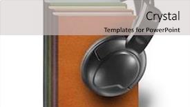  Presentation with vinyl record - Presentation consisting of black vinyl record disc background and a light gray colored foreground