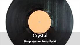  Presentation with vinyl record - Beautiful theme featuring black vinyl record isolated on white backdrop and a dark gray colored foreground