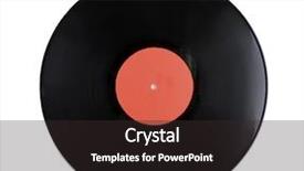  Presentation with vinyl record - PPT theme enhanced with black vinyl record isolated on white background and a dark gray colored foreground