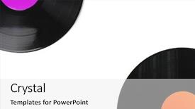  Presentation with vinyl - Beautiful slides featuring black vinyl records isolated on white backdrop and a white colored foreground